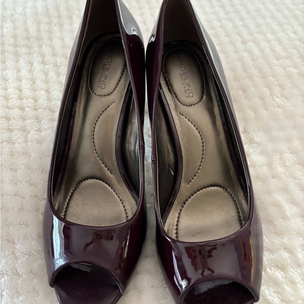 Bandolino Dark Burgundy Peep Toe Heels